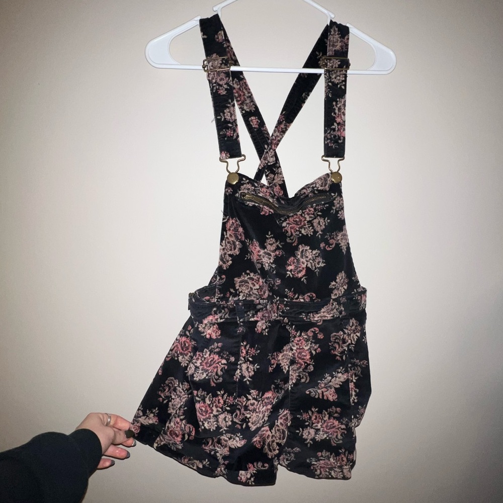 Urban Outfitters Velvet Floral Romper